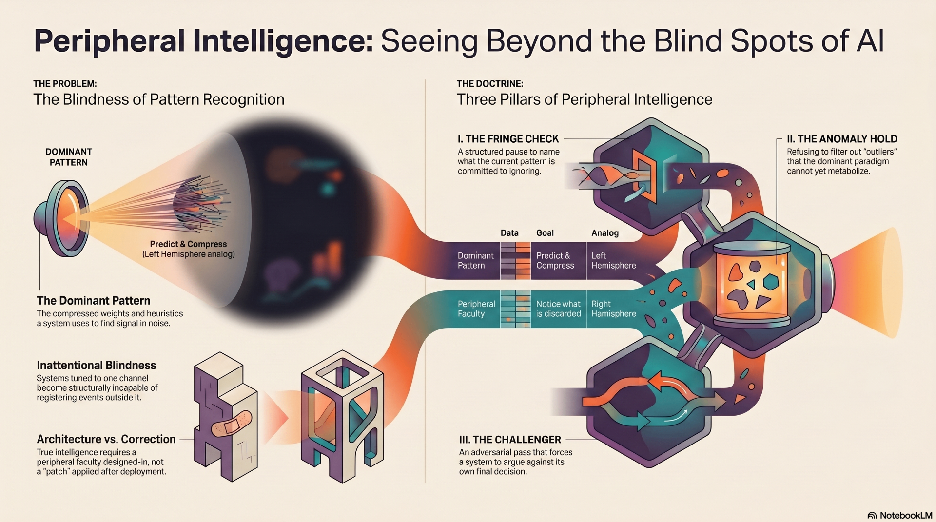 Architecture diagram of Peripheral Intelligence: how the peripheral faculty integrates with pattern-based reasoning systems.